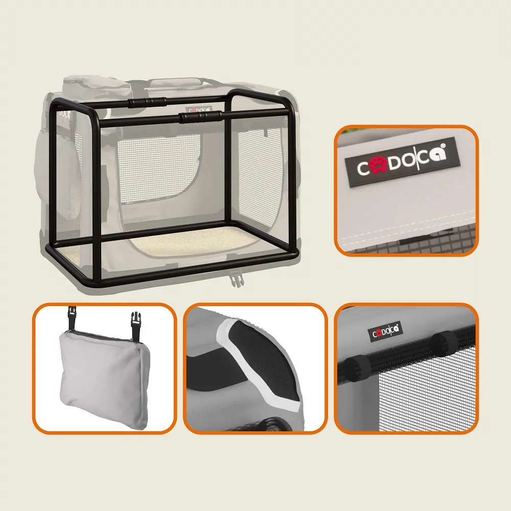 ELI kutya/macska szállítótáska, 70x52x52cm, szürke Cadoca