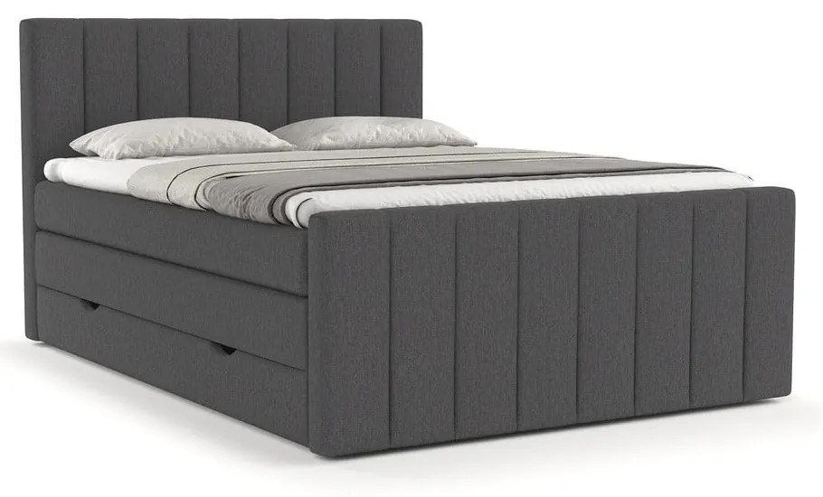 Szürke ágyneműtartós boxspring ágy 180x200 cm Ruby – Maison de Rêve