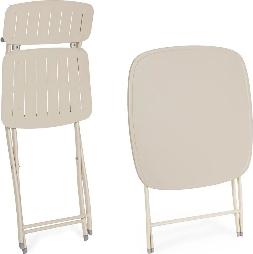 Bézs acél kétszemélyes kerti étkezőgarnitúra Yvonne – Bizzotto