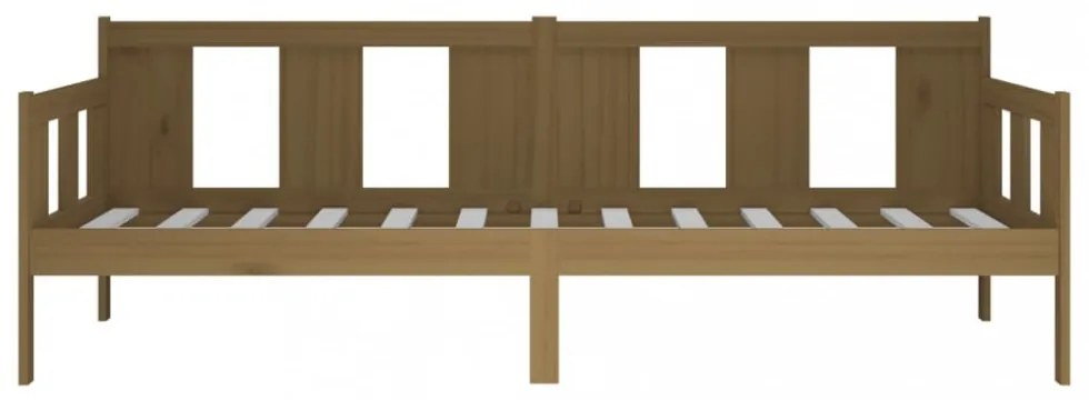 mézbarna tömör fenyőfa kanapéágy 90x200 cm