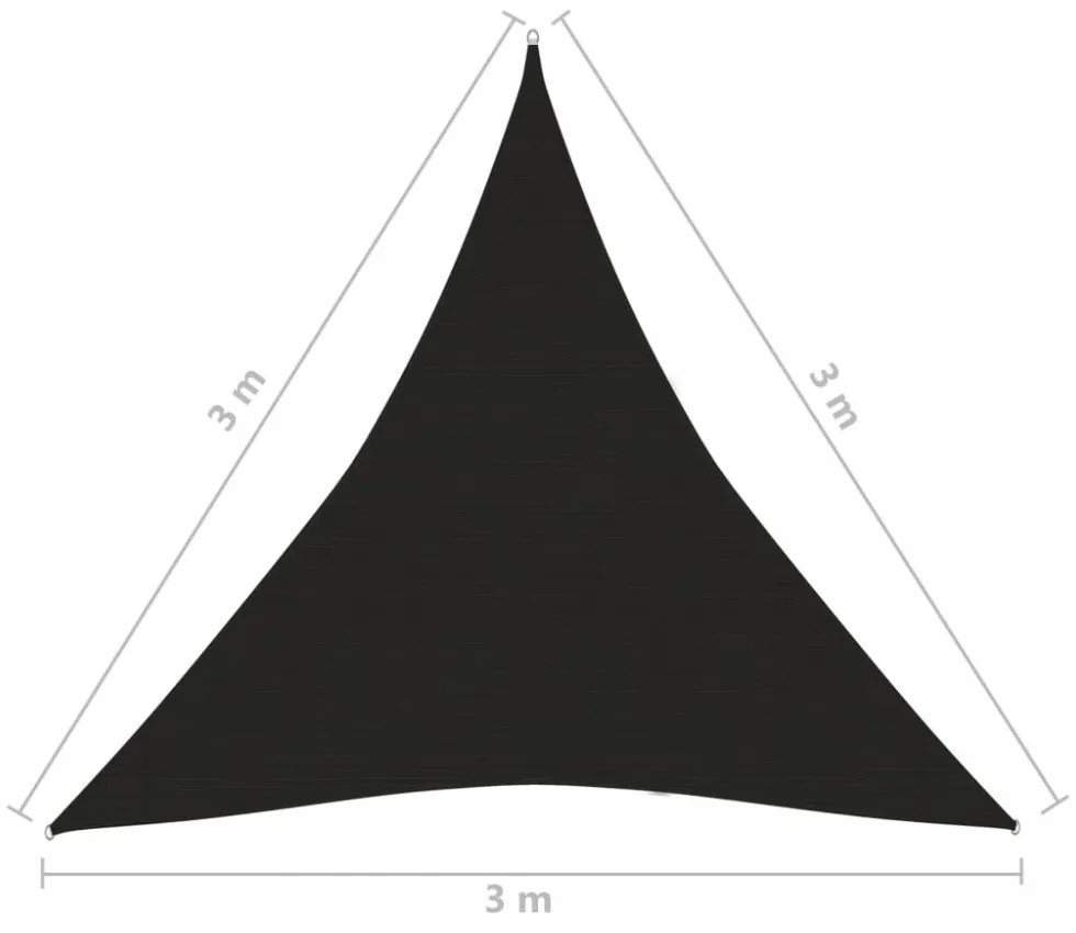 fekete HDPE napvitorla 160 g/m² 3 x 3 x 3 m