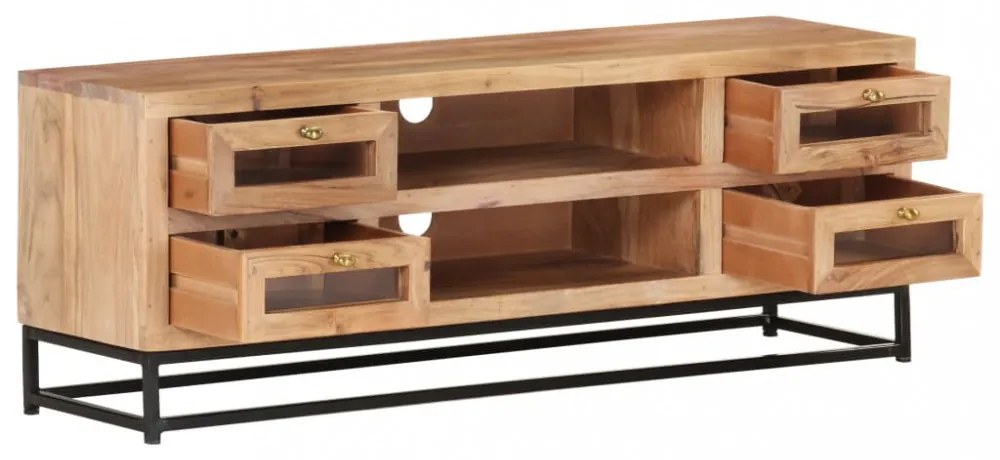 tömör akácfa TV-szekrény 110 x 30 x 40 cm