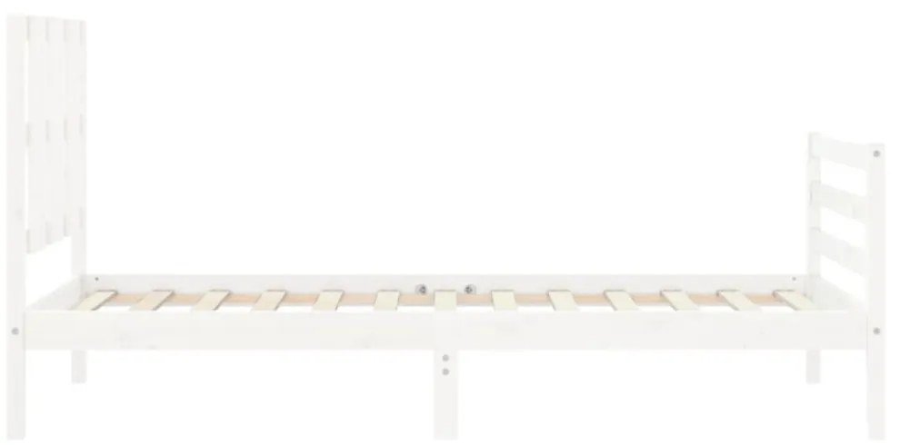 fehér tömör fa ágykeret fejtámlával 100 x 200 cm