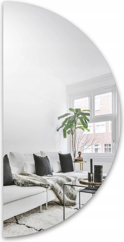 Fürdőszoba tükör félkör Helena 65x130 modern nappali előszoba
