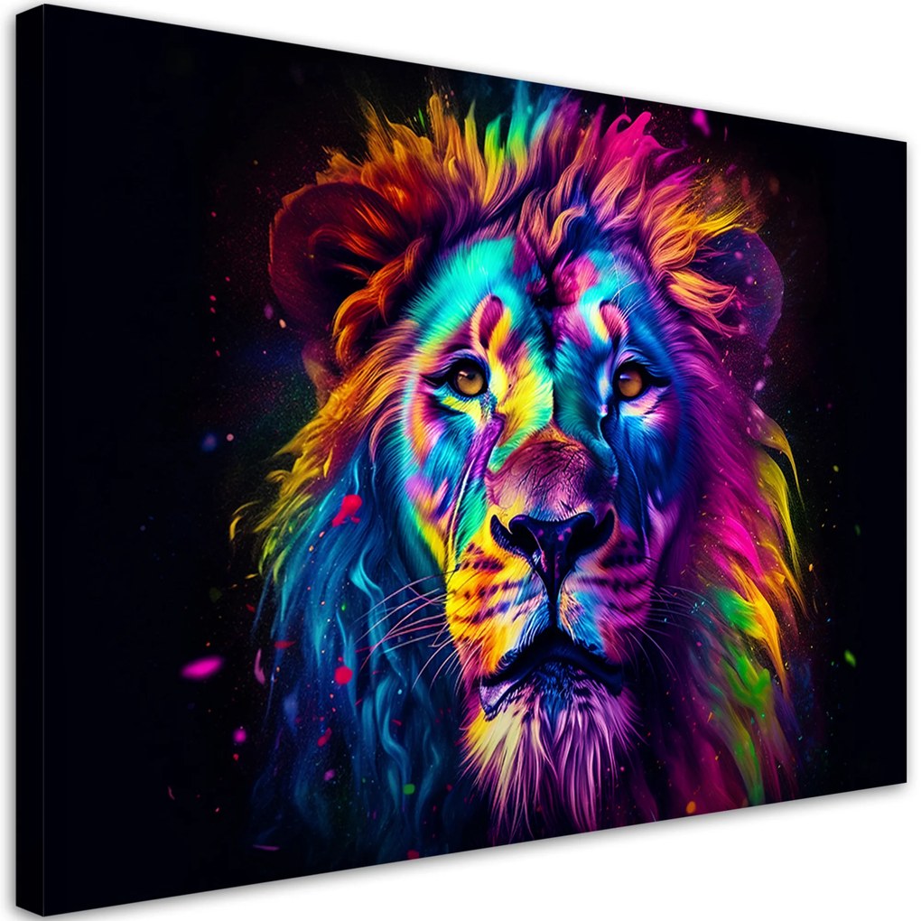 Gario Vászonkép Oroszlán színes portréja Méret: 90 x 60 cm