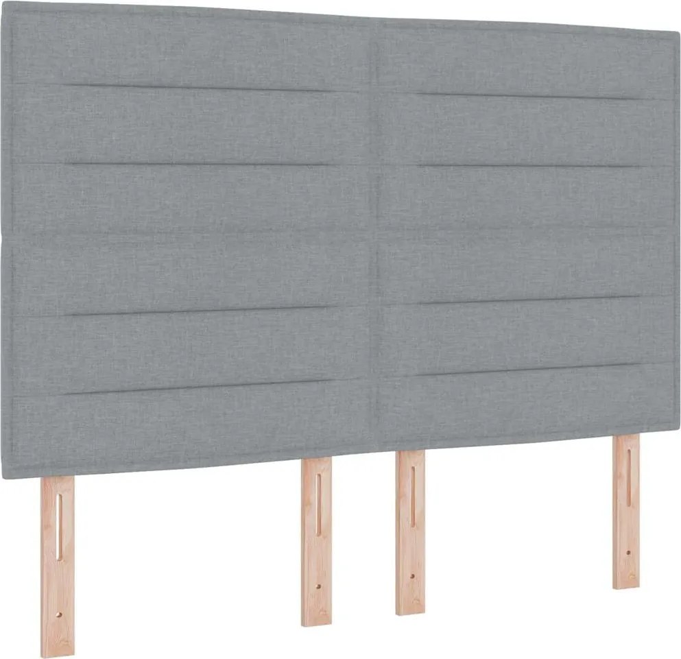 vidaXL Boxrugós ágy matracmal leddel Világosszürke 140 x 200 cm szövet