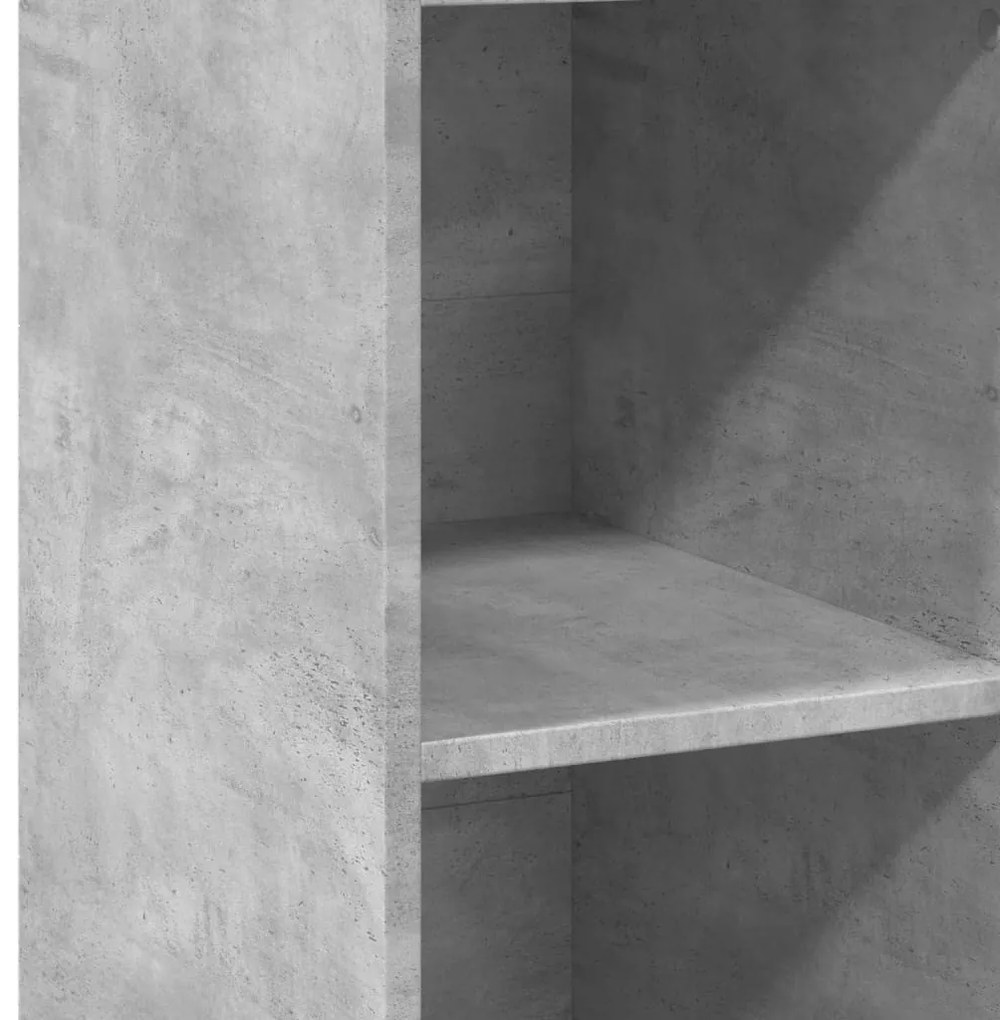 betonszürke szerelt fa magasszekrény 30 x 41 x 124 cm
