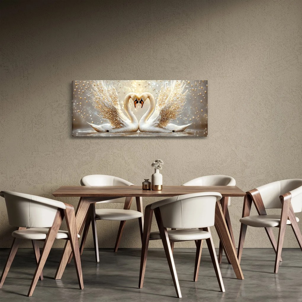 Kép - Arany hattyúk (120x50 cm)