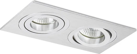 RENDL PASADENA GU10 SQ II zápustná česaný hliník 230V LED GU10 2x7W