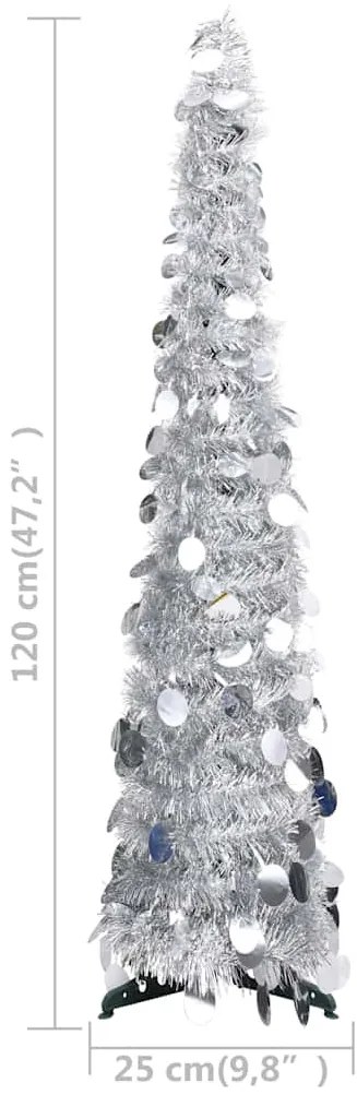 ezüstszínű pop-up PET műkarácsonyfa 120 cm