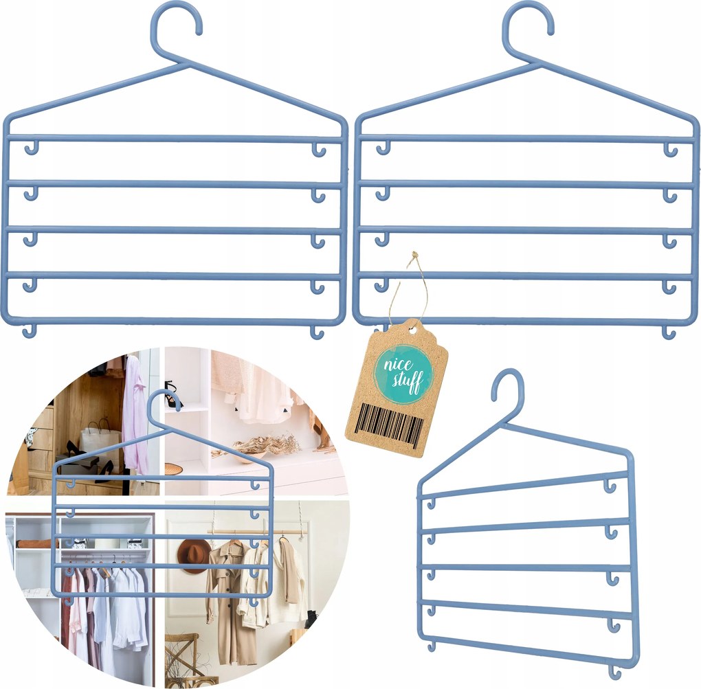 Nadrágakasztók többfunkciós ruhaakasztó 5 pár gardróbhoz 2db gardróbszekrényhez