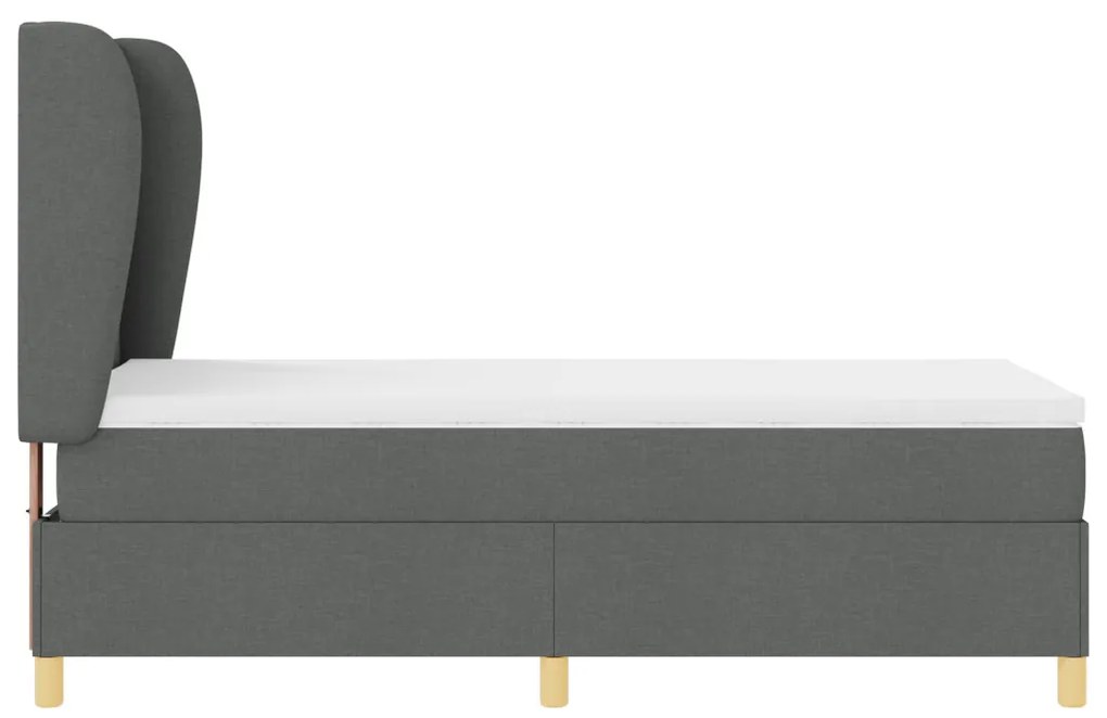 Box Tavas Ágy Matrac Sötétszürke 100x200 cm Szövet