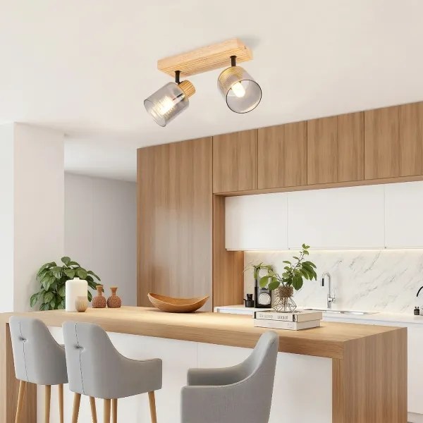 Brilagi - HYGGE spotlámpa 2xE14/15W/230V kaucsukfa/füstszínű