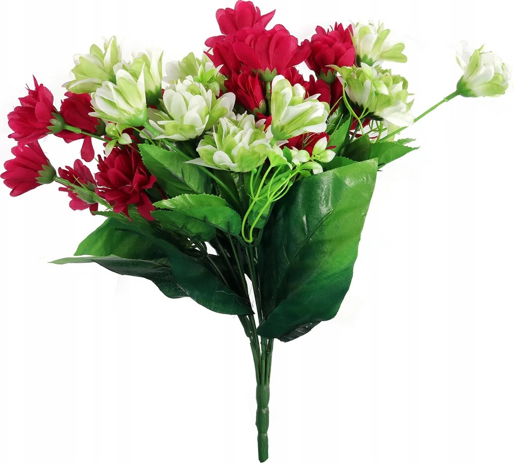 Dália Csokor Nagy Levelekkel 42 CM Bordó-zöld