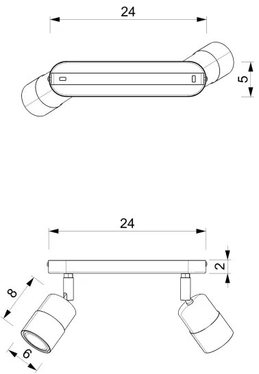 Spotlámpa MIZU 2xGU10/8W/230V fekete/sárgaréz