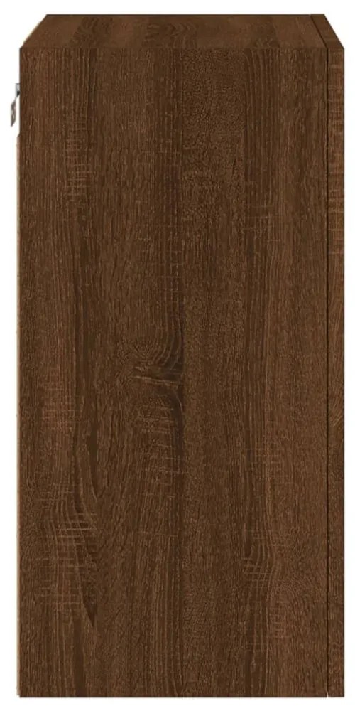 2 db barna tölgy szerelt fa fali TV-szekrény 40,5 x 30 x 60 cm