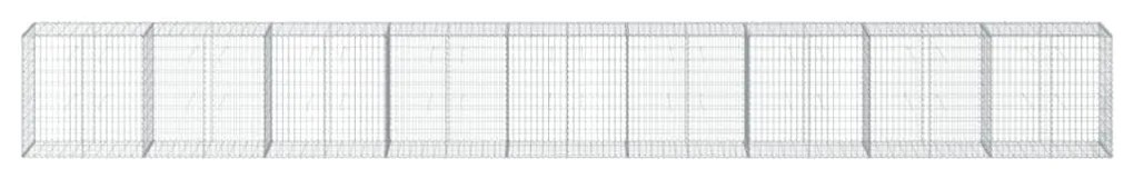 horganyzott vas gabion kosár fedéllel 900 x 50 x 100 cm