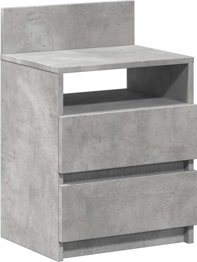 vidaXL betonszürke éjjeliszekrény 2 fiókkal 40x33x60 cm