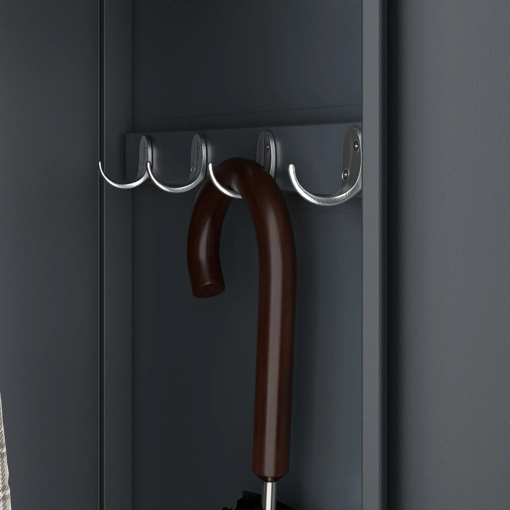 Fém kétrekeszes munkavállalói szekrény antracit: KACPER II, 600 x 1800 x 500 mm