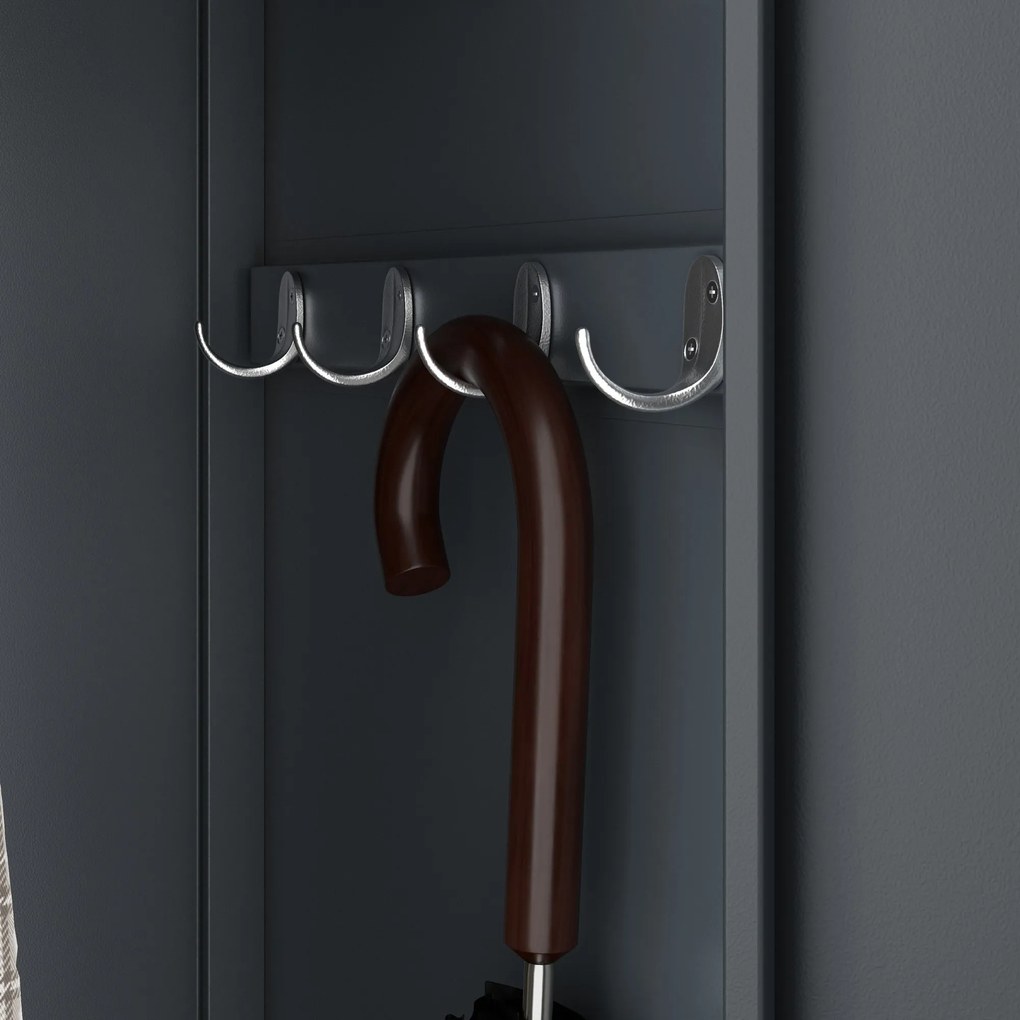 Pléh öltözőszekrény talpazaton, négymodulos, polcokkal KACPER II, 600 x 1800 x 500 mm, antracit