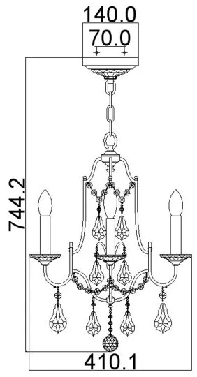Feiss FE-VALENTINA4 - Csillár láncon VALENTINA 4xE14/60W/230V