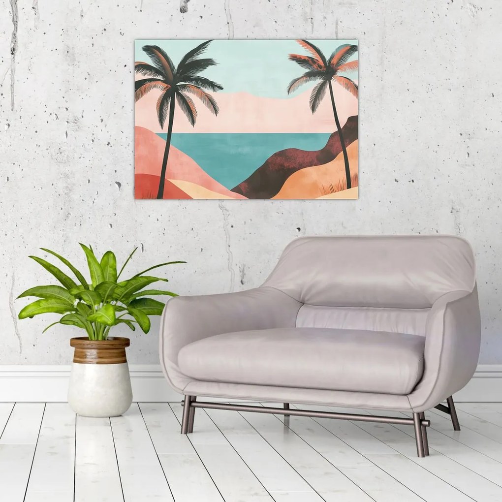 Kép - Pálmafák a tengernél (70x50 cm)