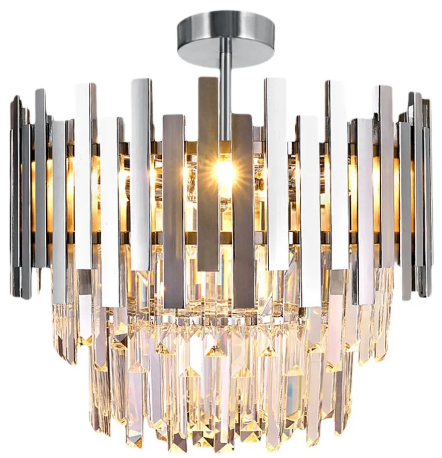 MILAGRO ML8809 ASPEN Kristály Mennyezeti Lámpa Ezüst E14 IP20