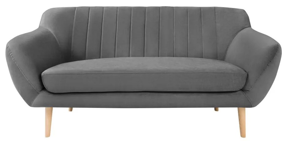 Sardaigne szürke bársony kanapé, 158 cm - Mazzini Sofas