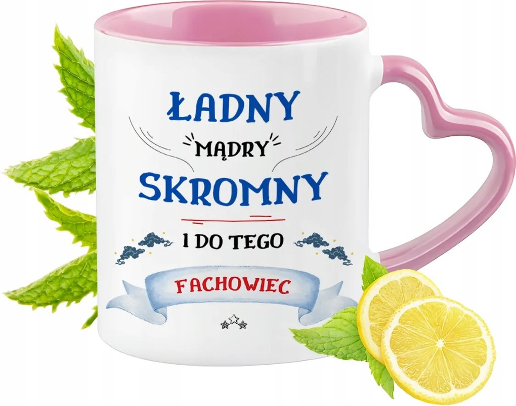 Szakember Bögre Rózsaszín Szív Alakú Füllel Kávé Ajándék