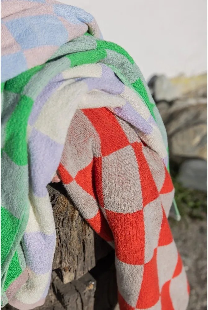 Narancssárga-bézs frottír bio pamut törölköző szett 2 db-os 40x55 cm Retro – Mette Ditmer Denmark