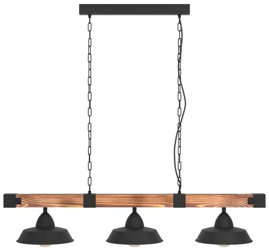 Eglo 44086 - Láncos csillár OLDBURY 3xE27/60W/230V