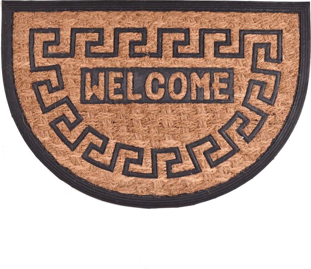 Lábtörlő ajtóhoz 60x40 cm gumi, kókusz Panama Félkör Alakú Welcome