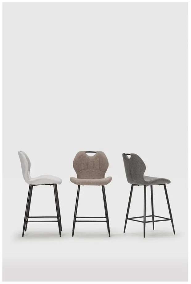 Szürke bárszék szett 2 db-os (ülésmagasság 65 cm) Muli – Marckeric