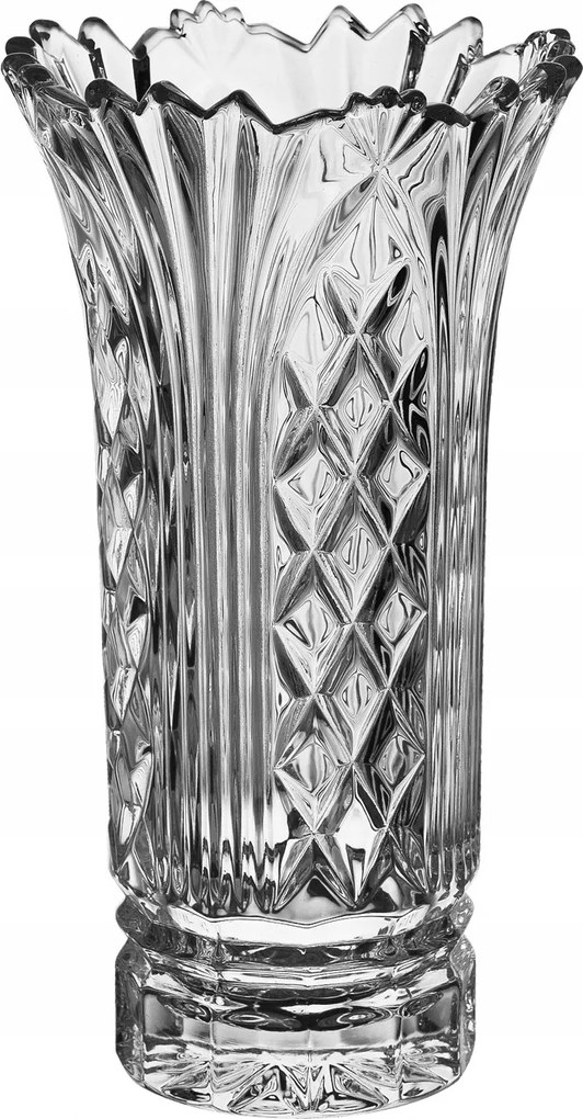 Kristály váza 19 cm Oxford Bohemia csiszolt virágokkal