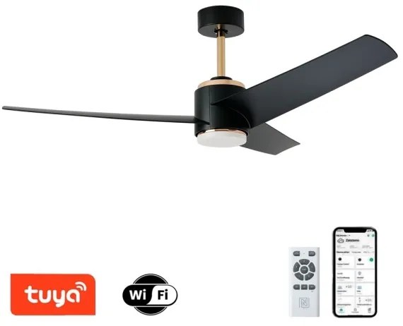 Immax NEO 07280L -LED Mennyezeti ventilátor BEAUTY 18W/230V fekete Wi-Fi Tuya + távirányító
