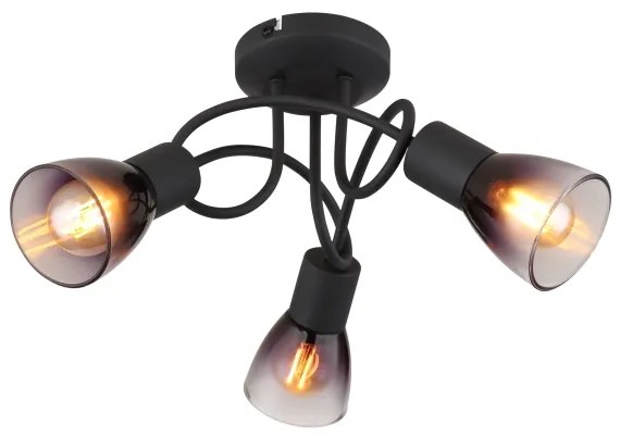 Globo 54312-3D - Felületre szerelhető csillár SATELLA 3xE14/25W/230V fekete