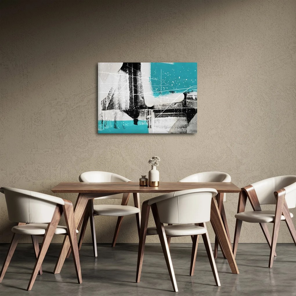 Kép - Türkiz absztrakció (70x50 cm)