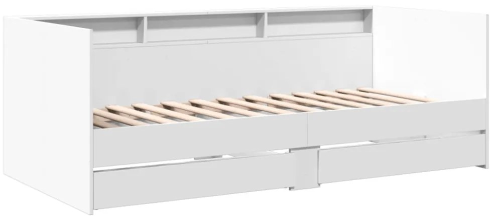 fehér kanapéágy fiókkal matrac nélkül 75x190 cm