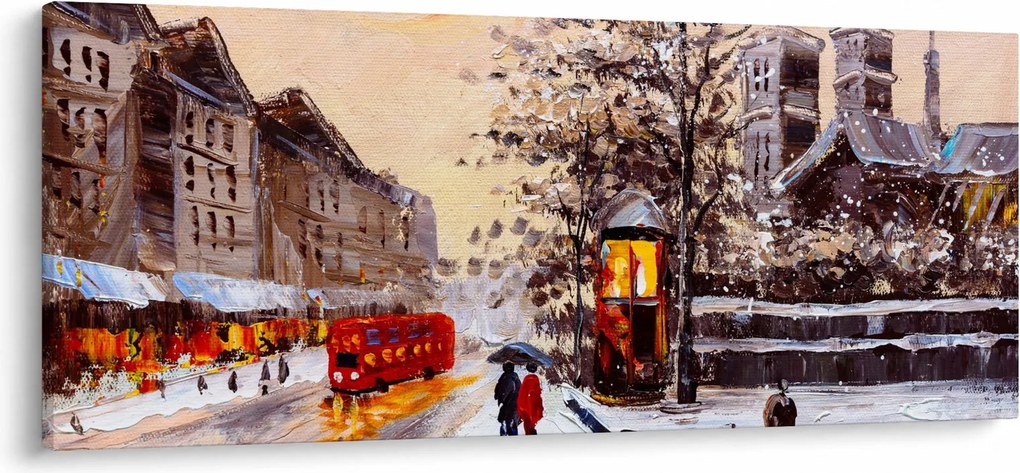 Kép - Egy téli város festménye (120x50 cm)