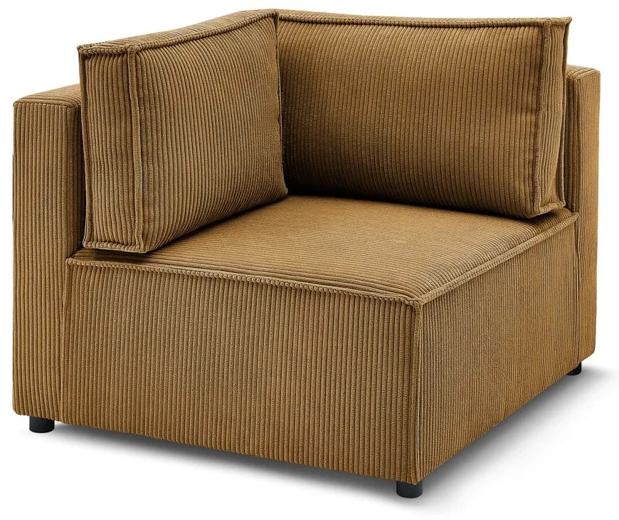 Mustársárga kordbársony kanapé modul (variálható) Nihad modular – Bobochic Paris