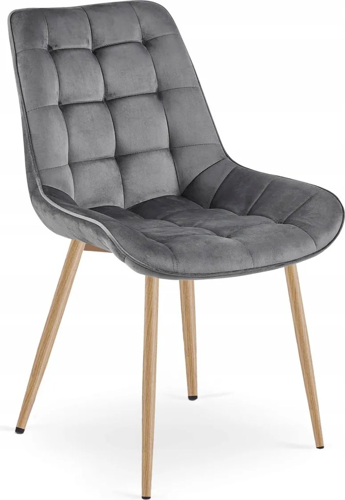 Szürke étkezőszék BERA bársony