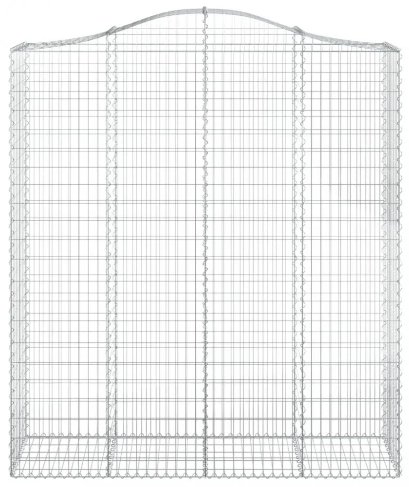 2 db íves horganyzott vas gabion kosár 200x50x220/240 cm