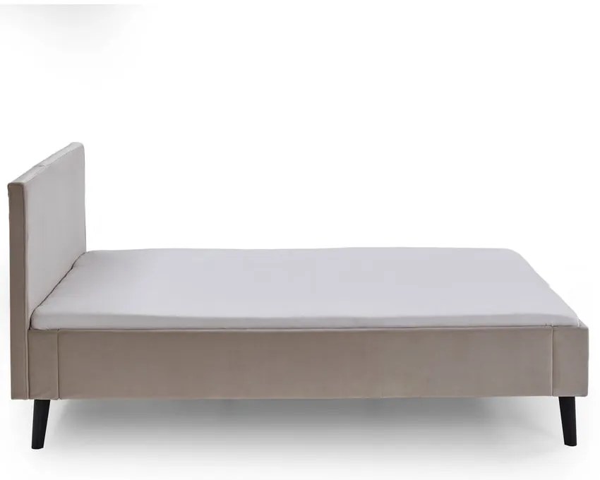 Fehér-krémszínű kárpitozott franciaágy ágyrács nélkül 140x200 cm Leira – Meise Möbel