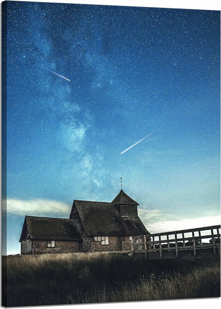 Vászonkép Kozmosz Ég a templom felett 50x70