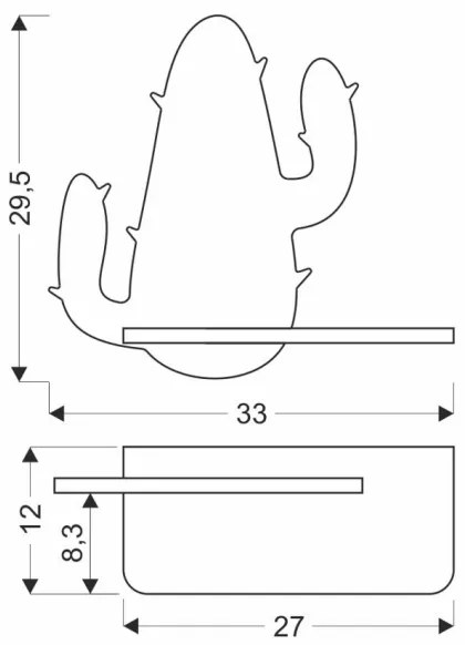 LED gyerekszoba falilámpa polccal CACTUS LED/4W/230V zöld/fa