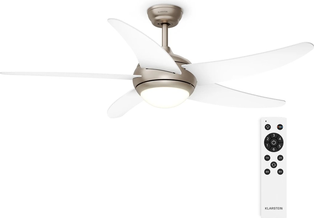 Klarstein Bolero mennyezeti ventilátor világítással | 132 cm | 35 W | Csendes működés | Fa