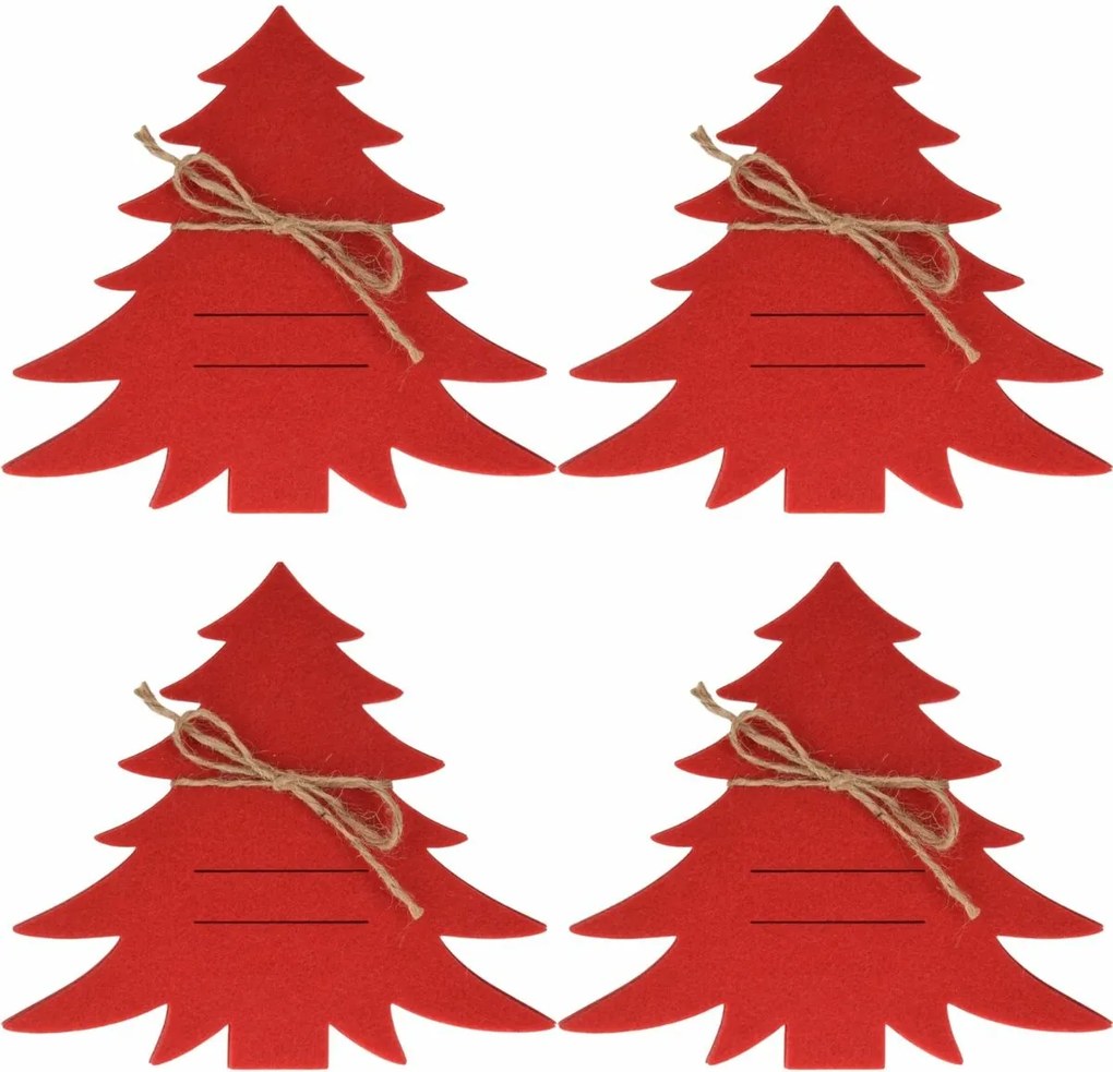 X-Mas Tree evőeszköz-tartó, piros, 4 db-os szett