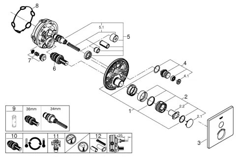 GROHE 29123000 - GROHTHERM SMARTCONTROL termosztátos zuhanycsaptelep króm