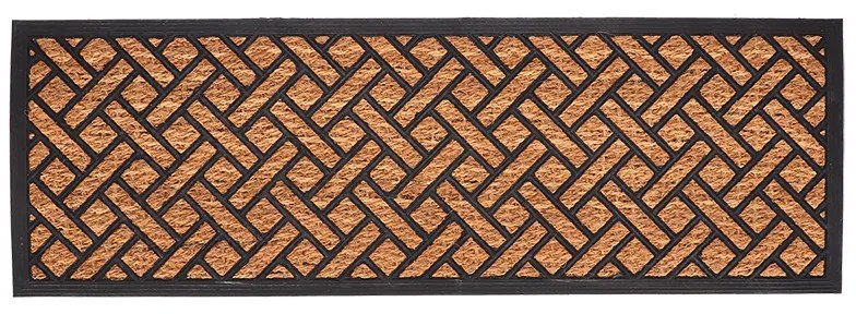 Szőtt mintás kókuszrost és gumi lábtörlő, 120 x 40 cm