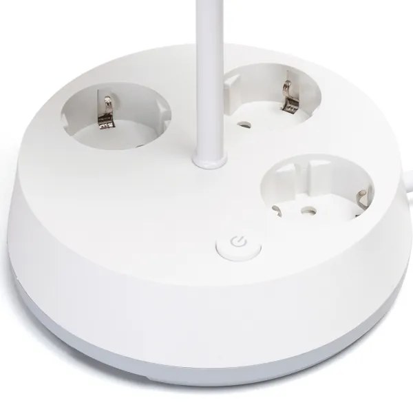 Aigostar - Asztali lámpa aljzatokkal 1xE27/60W/230V fehér